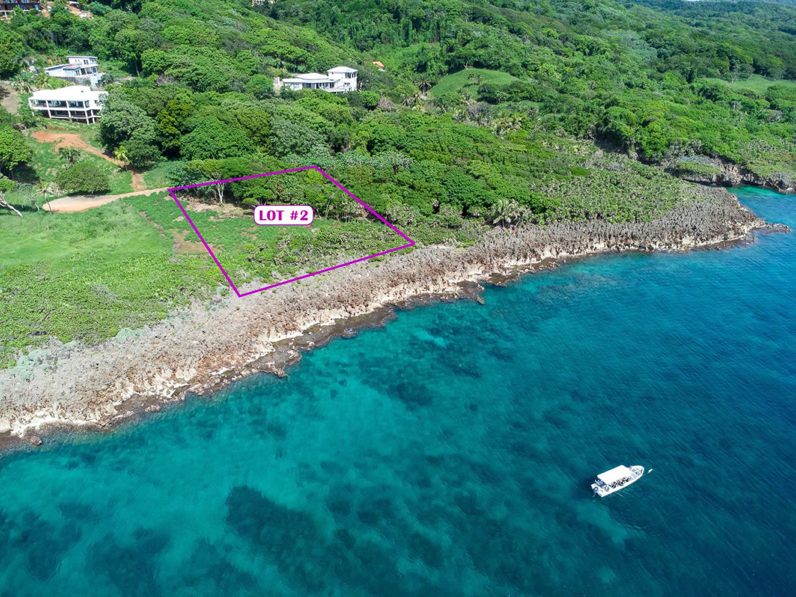 0.72 Acre Oceanfront Lot 2 for Sale, Grand Keyhole, West Bay, Roatan — photo 2
