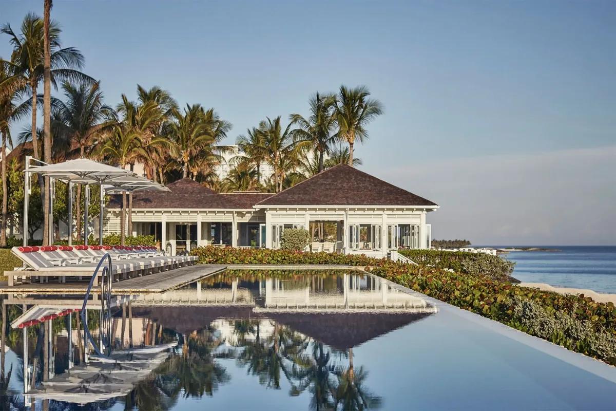 the pool pavilion at The Ocean Club, Four Seasons Residences