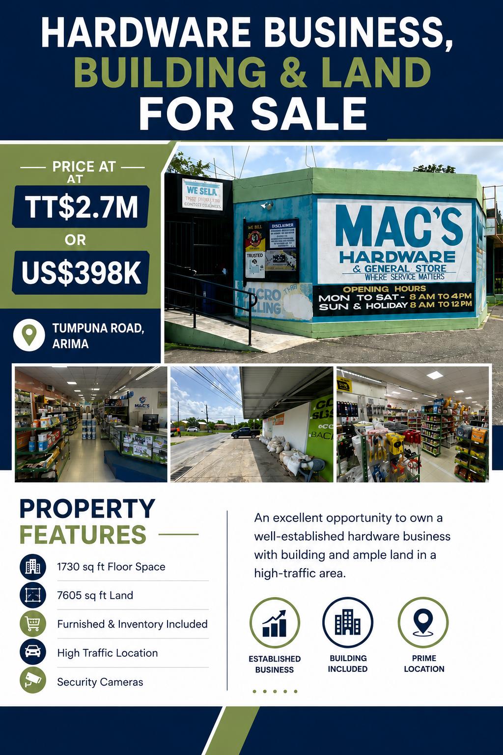 ARIMA HARWARE, BUILDING & LAND FOR SALE AT PRIME LOCATION - TUMPUNA ROAD — photo 1