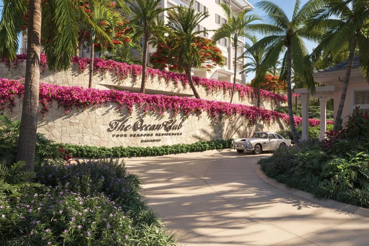 the entrance to The Ocean Club, Four Seasons Residences, Paradise Island