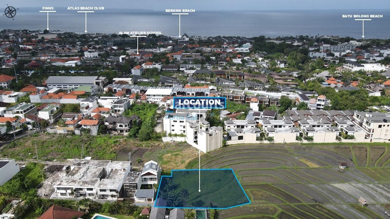 Freehold 200 sqm Building Plot of Brawa Beach in Bali, Canggu, Berawa — photo 1