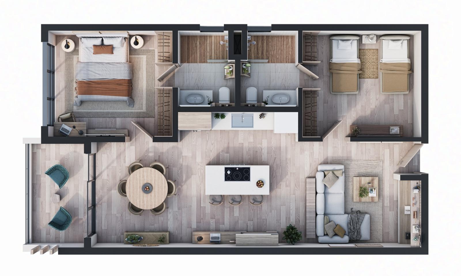 Modern 2 Bedroom With Park Views — photo 5